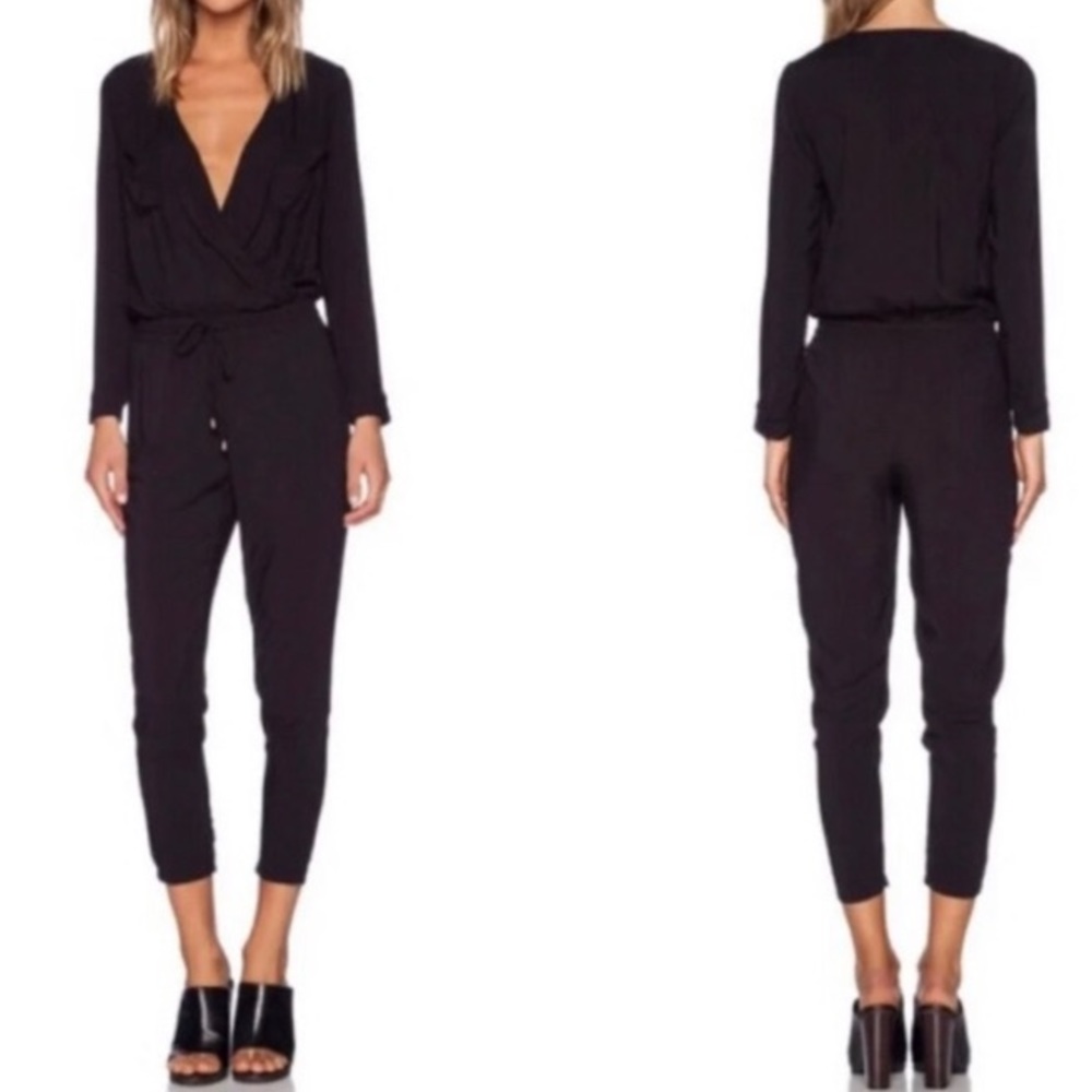 Splendid Women's Black Rayon Voile Jumpsuit